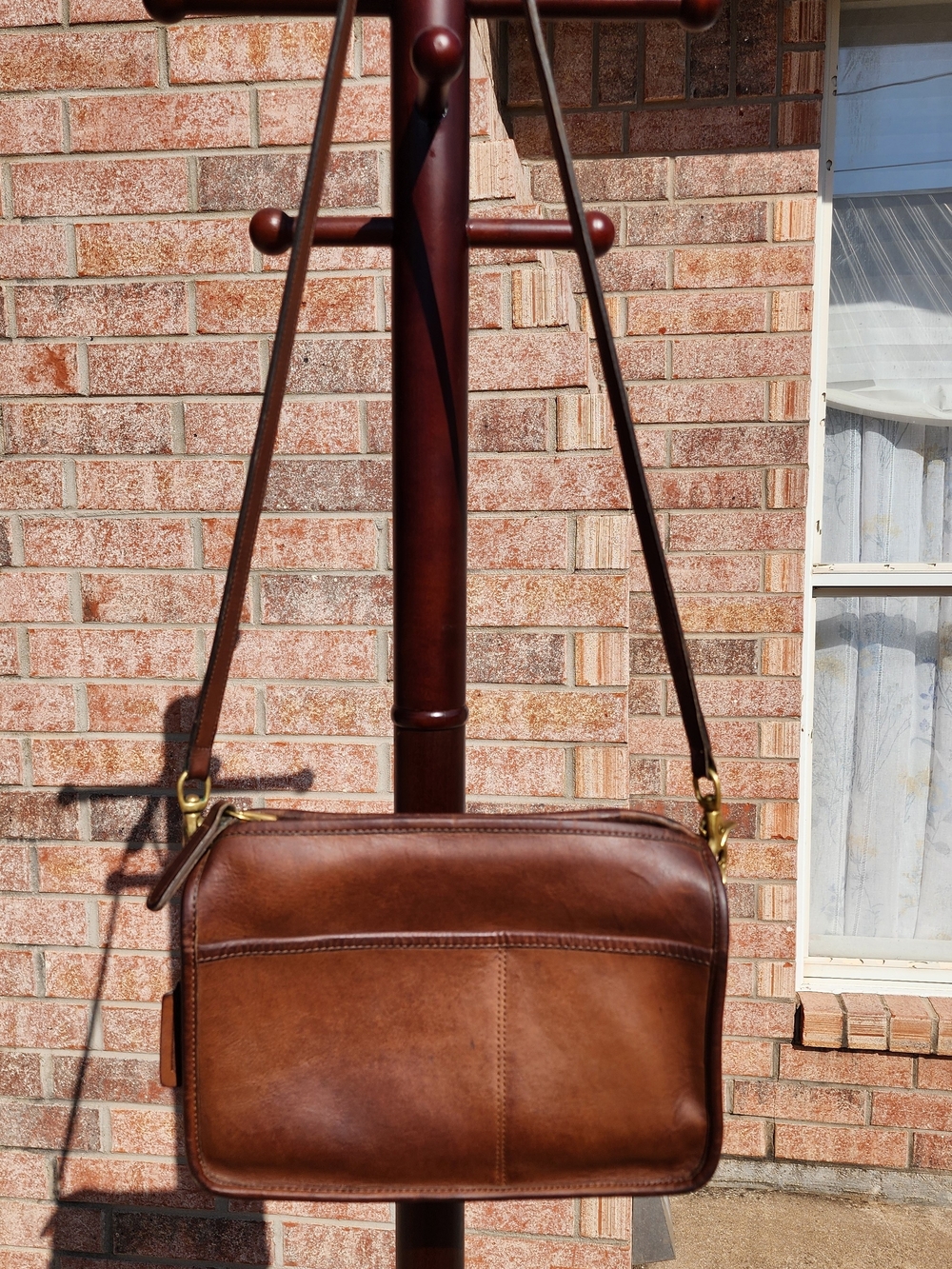 Vintage Coach Brown Leather Companion Bag – Made in USA Style 9075